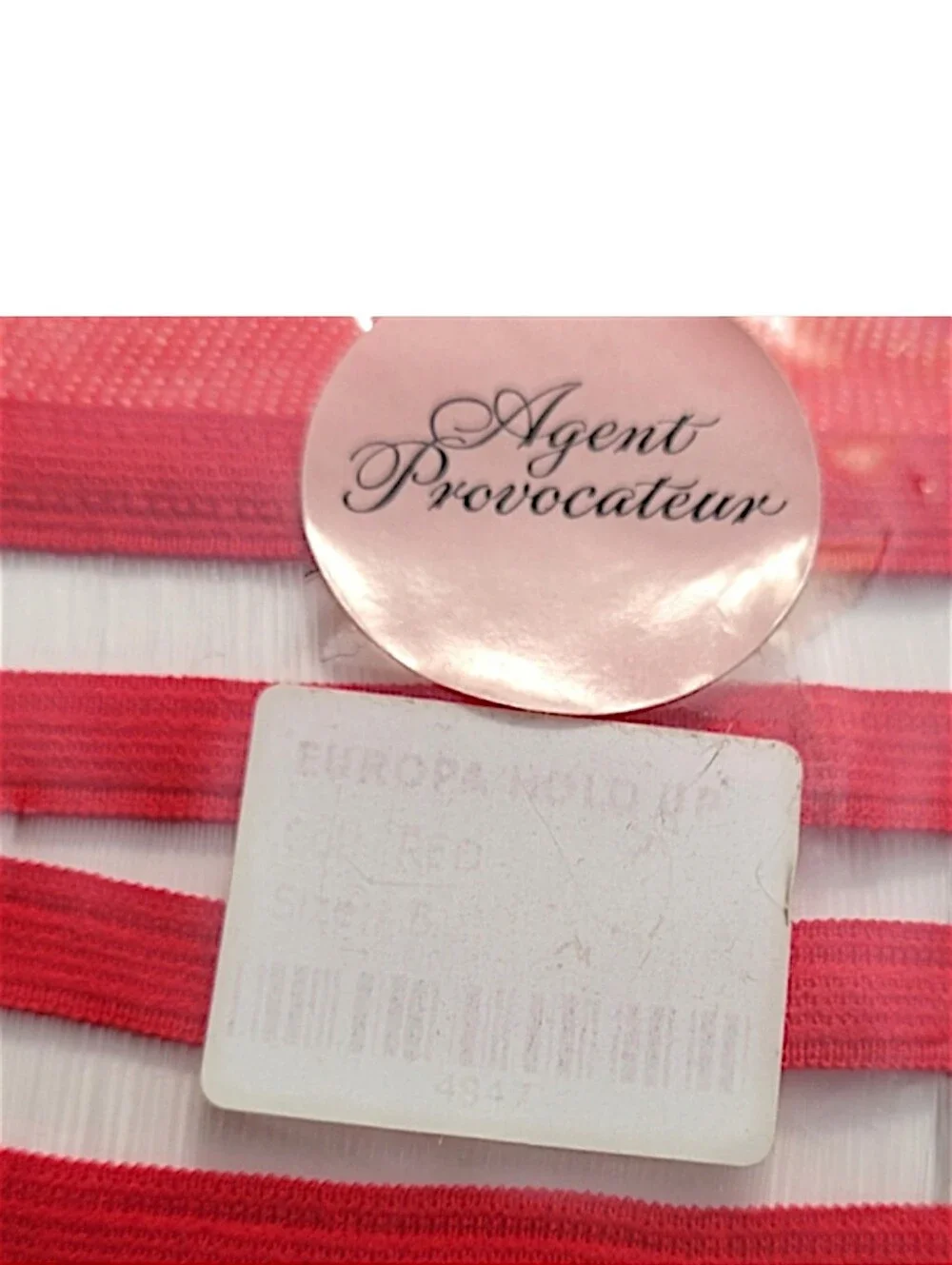 Agent Provocateur Hold Up Stockings Europa Sheer Red Vintage NWT Size B